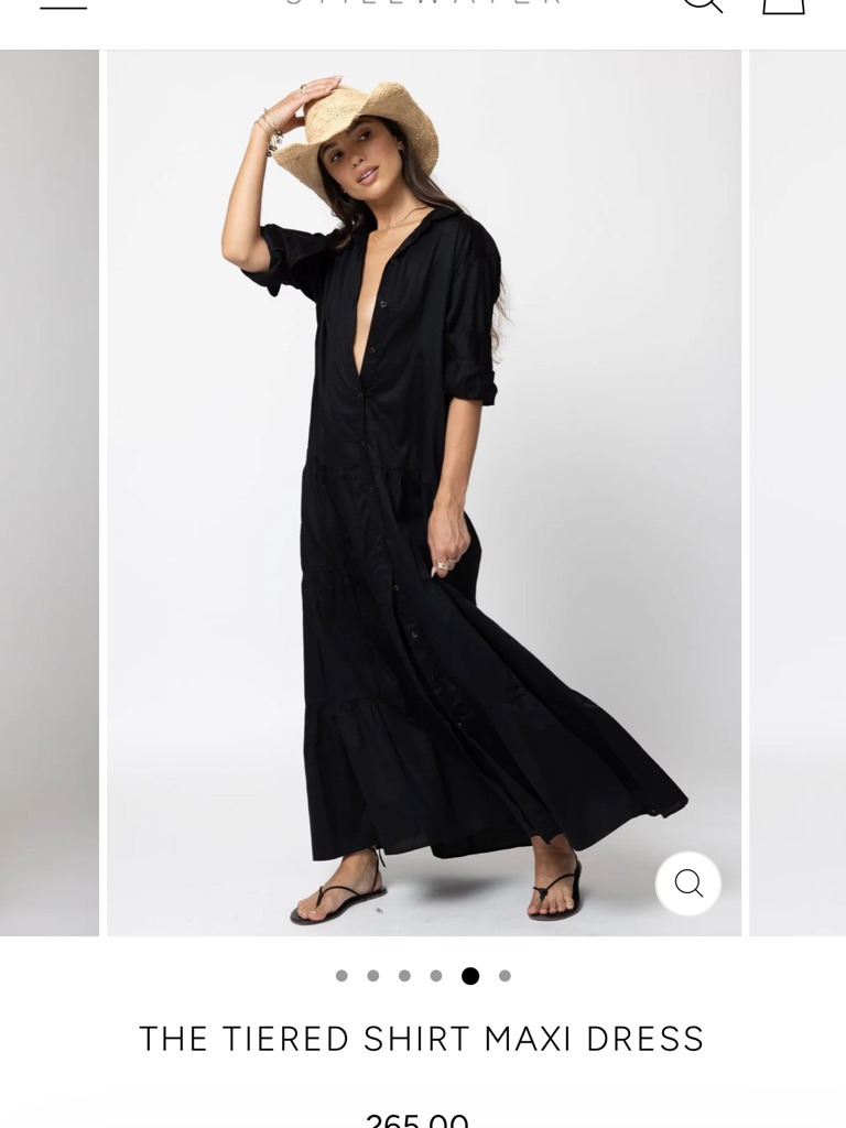 Stillwater The Tiered Shirt Maxi Dress - Black